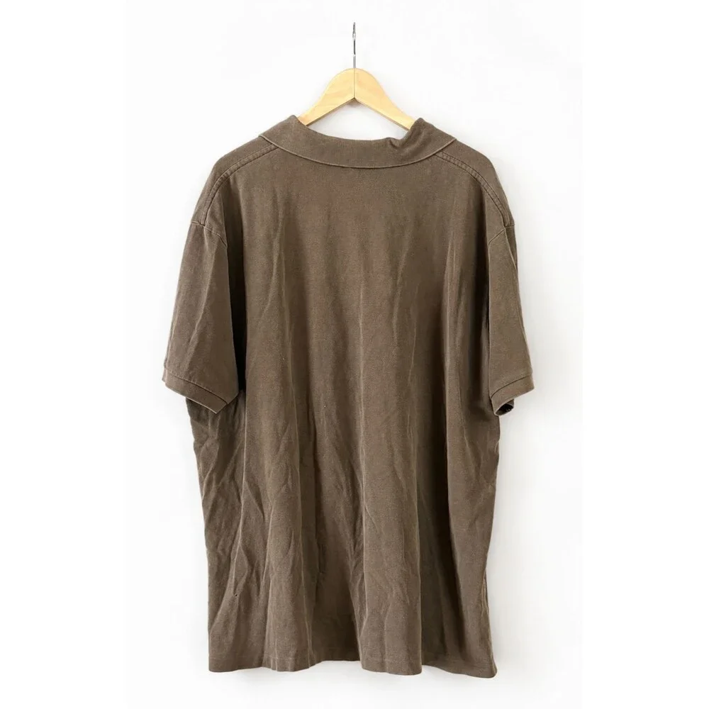 Vintage 90s Ralph Lauren Polo Shirt Mens 2XB Brown Cotton Big And Tall Casual‎